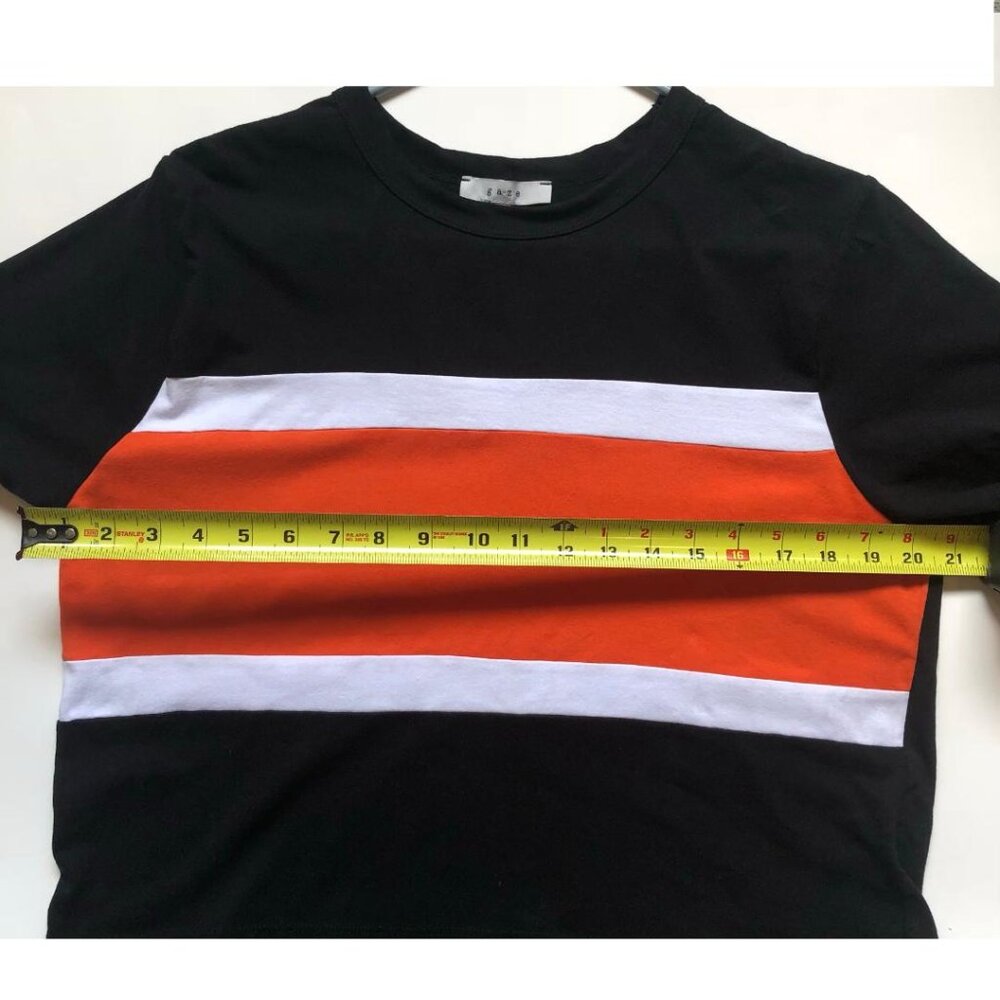 Gaze, Black with Orange & White, Cropped Jersey Top, Size Large - Picture 5 of 6